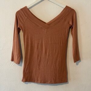 Free People Terracotta Off Shoulder Top